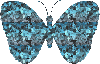 blue animated butterfly - Gratis animerad GIF