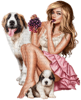 Woman. Dogs. Grapes. Leila - nemokama png