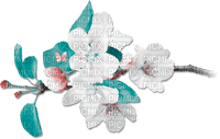 soave deco fruit apple branch flowers spring teal - ilmainen png