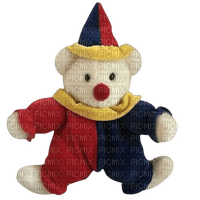 cute clown bear stuffed animal blue red yellow - фрее пнг