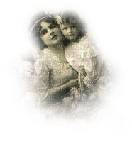 Vintage mother child enfant girl fille Niña - Free PNG