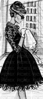 LADY IN BLACK LACE DRESS - 無料png