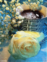 COFFEE AND ROSE - Darmowy animowany GIF