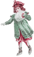 soave girl children vintage skating ice winter - png gratuito