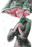 Y.A.M._Autumn vintage woman umbrella - 無料png