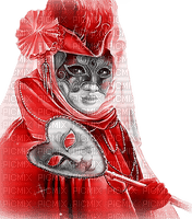 soave woman mask venice carnival black white red - PNG gratuit