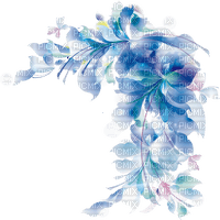blue floral swag - zdarma png