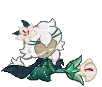 white lily cookie relaxing - Gratis animerad GIF