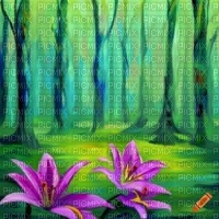 Forest with Purple Lilies - ücretsiz png
