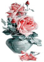 soave deco flowers rose vintage pink teal - darmowe png