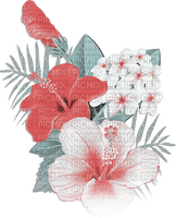 soave deco summer tropical flowers pink teal - png gratuito