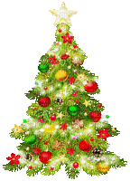 soave deco tree animated christmas red green gold - Бесплатный анимированный гифка