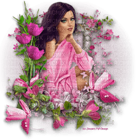 mujer rosa - 免费PNG