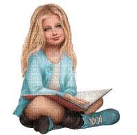 Mädchen, Girl, Buch, türkis - PNG gratuit