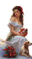 Noël femme et son chien - δωρεάν png