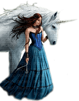 fantasy woman and unicorn nataliplus - ücretsiz png
