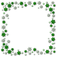 Snowflakes.Gems.Jewels.Frame.Green - KittyKatLuv65 - png gratuito