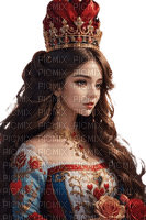fantasy woman red crown - PNG gratuit