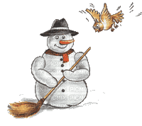 bonhomme de neige - GIF animado gratis