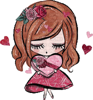 girl heart Valentine - GIF animado grátis