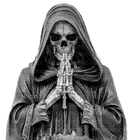 Y.A.M._Gothic skeleton black-white - PNG gratuit