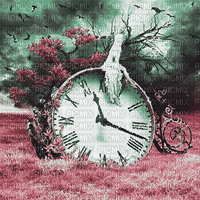soave background animated fantasy surreal clock