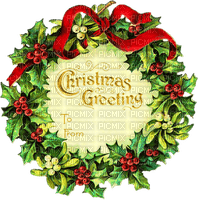 SM3 CHRISTMAS WREATH RED VINTAGE - PNG gratuit