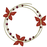 Kaz_Creations Deco Circle Frames Frame Beads Butterflies Butterfly Colours - δωρεάν png