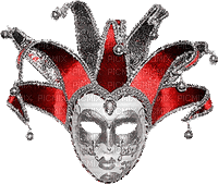soave deco mask venice animated black white red - GIF animé gratuit