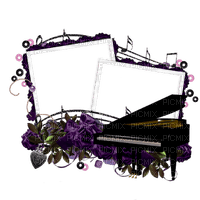 dolceluna spring purple music piano frame - 無料png