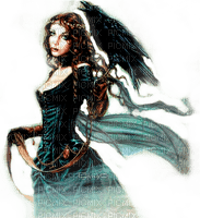Y.A.M._Gothic woman raven - zdarma png