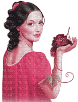 soave woman  autumn vintage grapes pink green - zdarma png