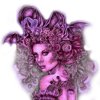 Y.A.M._Gothic Fantasy woman purple - kostenlos png
