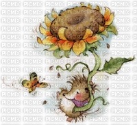 Sunflower With Animals - kostenlos png