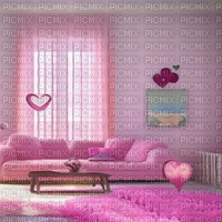 Pink Living Room with Hearts - ingyenes png