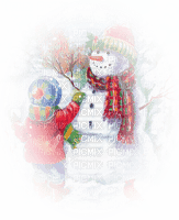 loly33 bonhomme de neige enfant hiver - 免费PNG
