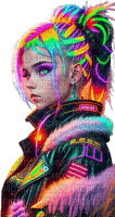 rainbow neon woman - png grátis