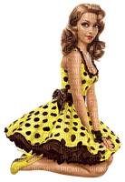 Women. Polka dot dress. Leila - Free PNG