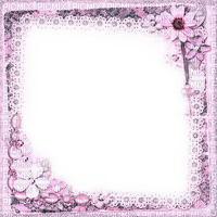 Pink Flowers Frame - By KittyKatLuv65 - besplatni png