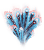 soave deco peacock feathers blue orange pink - 無料png