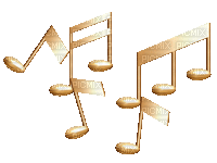 gold musical notes - GIF animado grátis