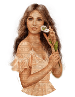 Woman Beige Brown Flower - Bogusia