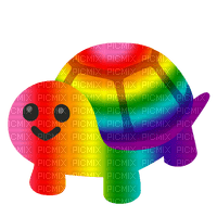 Rainbow pride turtle emoji - gratis png