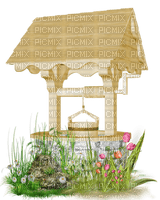 fountain spring garden  fontaine printemps  jardin - PNG gratuit