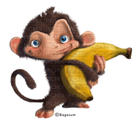 cecily-dessin singe banane - PNG gratuit