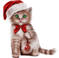 Chat avec une boule de Noël - PNG gratuit