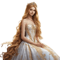 fantasy woman white gold crown - zdarma png