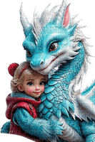 niña y dragon - Rubicat - besplatni png