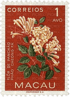 red flower postage stamp - nemokama png