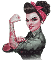 soave woman vintage rockabilly pink green - png gratis